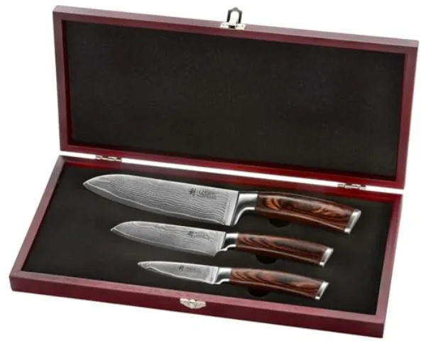 Wakoli Edib (set 3 couteaux damas)